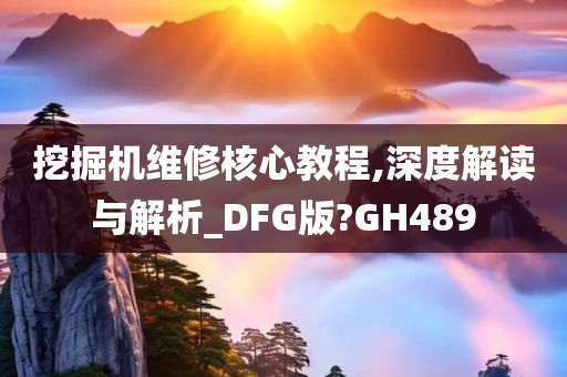 挖掘机维修核心教程,深度解读与解析_DFG版?GH489