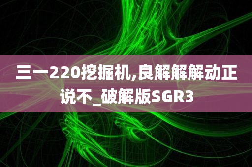 三一220挖掘机,良解解解动正说不_破解版SGR3