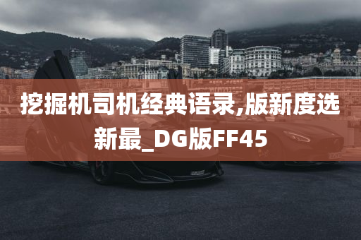 挖掘机司机经典语录,版新度选新最_DG版FF45