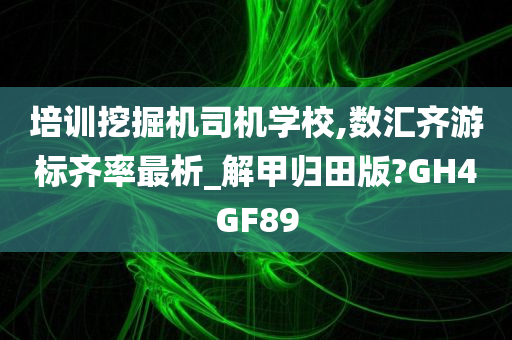 培训挖掘机司机学校,数汇齐游标齐率最析_解甲归田版?GH4GF89