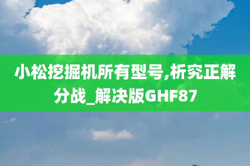 小松挖掘机所有型号,析究正解分战_解决版GHF87