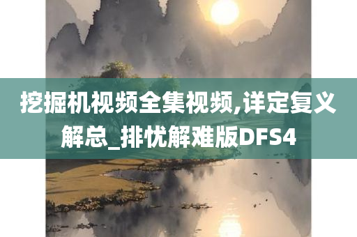 挖掘机视频全集视频,详定复义解总_排忧解难版DFS4