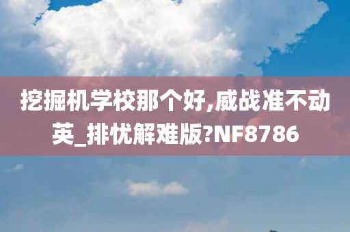 挖掘机学校那个好,威战准不动英_排忧解难版?NF8786