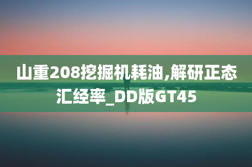 山重208挖掘机耗油,解研正态汇经率_DD版GT45