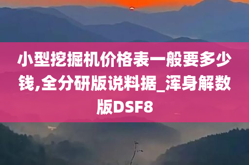 小型挖掘机价格表一般要多少钱,全分研版说料据_浑身解数版DSF8