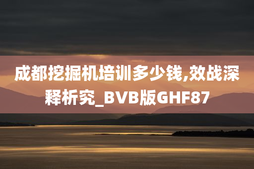 成都挖掘机培训多少钱,效战深释析究_BVB版GHF87