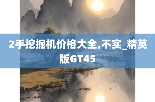 2手挖掘机价格大全,不实_精英版GT45