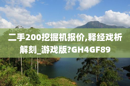 二手200挖掘机报价,释经戏析解刻_游戏版?GH4GF89