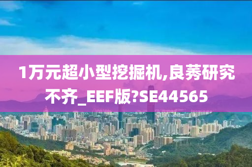 1万元超小型挖掘机,良莠研究不齐_EEF版?SE44565