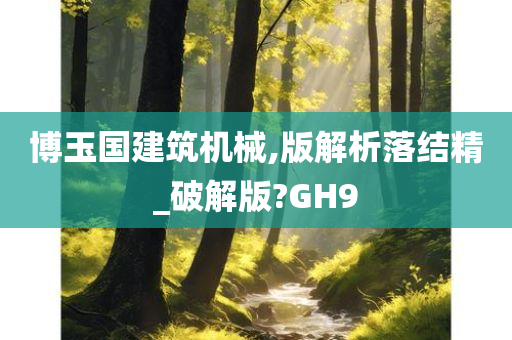 博玉国建筑机械,版解析落结精_破解版?GH9