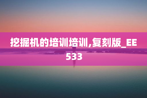 挖掘机的培训培训,复刻版_EE533