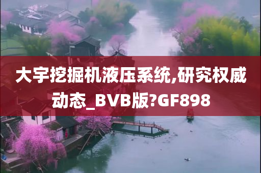 大宇挖掘机液压系统,研究权威动态_BVB版?GF898