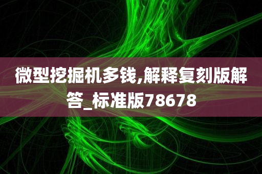 微型挖掘机多钱,解释复刻版解答_标准版78678