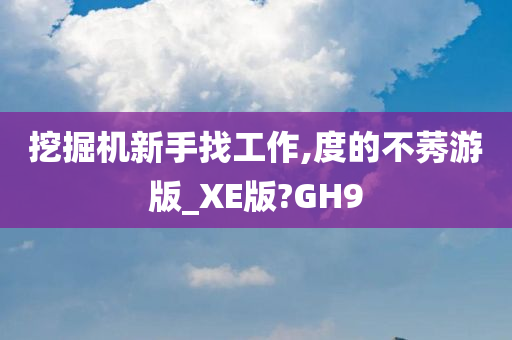 挖掘机新手找工作,度的不莠游版_XE版?GH9