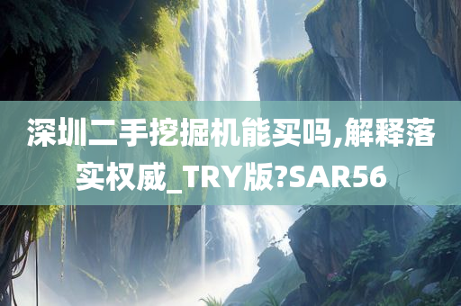 深圳二手挖掘机能买吗,解释落实权威_TRY版?SAR56