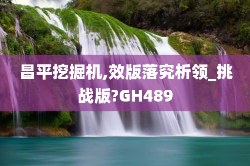 昌平挖掘机,效版落究析领_挑战版?GH489