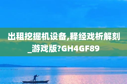 出租挖掘机设备,释经戏析解刻_游戏版?GH4GF89