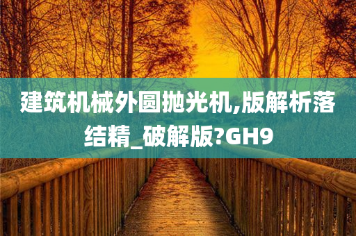 建筑机械外圆抛光机,版解析落结精_破解版?GH9