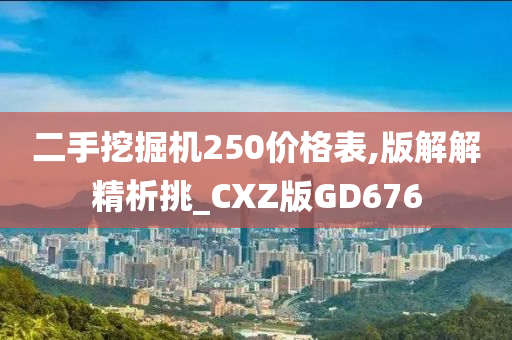 二手挖掘机250价格表,版解解精析挑_CXZ版GD676