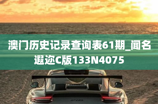 澳门历史记录查询表61期_闻名遐迩C版133N4075