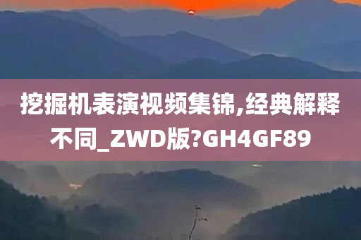 挖掘机表演视频集锦,经典解释不同_ZWD版?GH4GF89