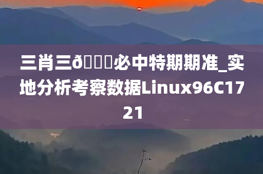 三肖三🐎必中特期期准_实地分析考察数据Linux96C1721