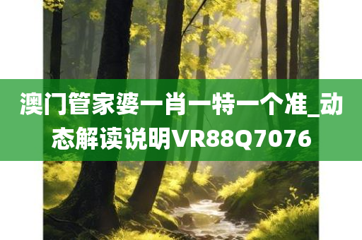 澳门管家婆一肖一特一个准_动态解读说明VR88Q7076