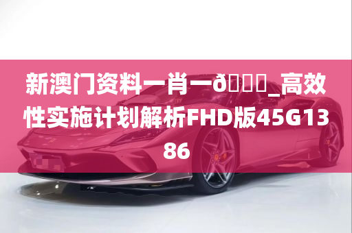 新澳门资料一肖一🐎_高效性实施计划解析FHD版45G1386