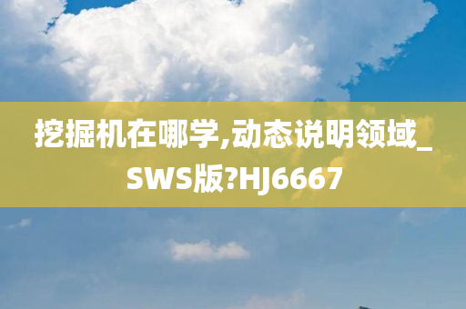 挖掘机在哪学,动态说明领域_SWS版?HJ6667