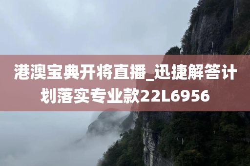 港澳宝典开将直播_迅捷解答计划落实专业款22L6956