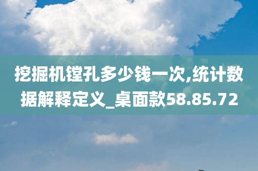 挖掘机镗孔多少钱一次,统计数据解释定义_桌面款58.85.72