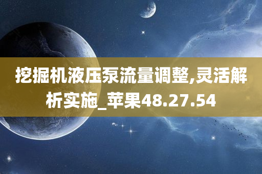 挖掘机液压泵流量调整,灵活解析实施_苹果48.27.54