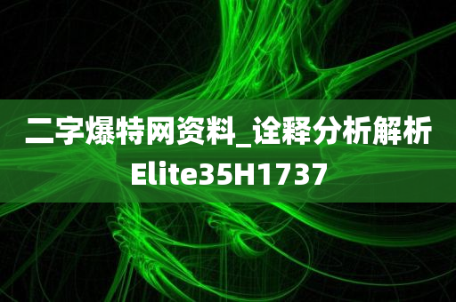 二字爆特网资料_诠释分析解析Elite35H1737