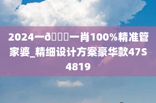 2024一🐎一肖100%精准管家婆_精细设计方案豪华款47S4819