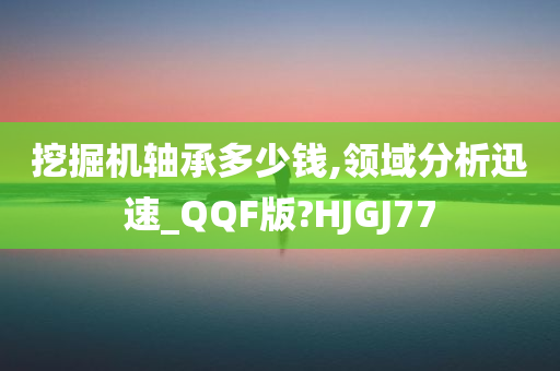 挖掘机轴承多少钱,领域分析迅速_QQF版?HJGJ77