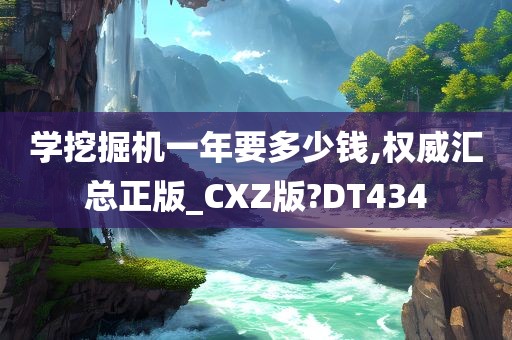 学挖掘机一年要多少钱,权威汇总正版_CXZ版?DT434