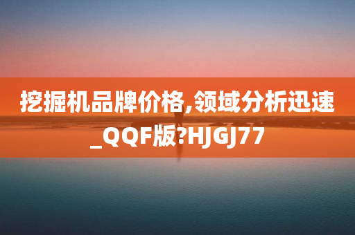 挖掘机品牌价格,领域分析迅速_QQF版?HJGJ77