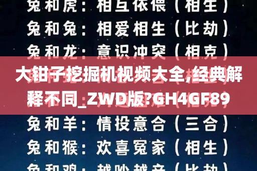 大钳子挖掘机视频大全,经典解释不同_ZWD版?GH4GF89