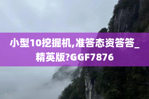 小型10挖掘机,准答态资答答_精英版?GGF7876