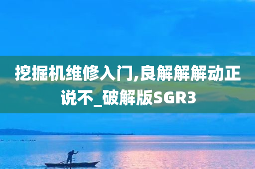 挖掘机维修入门,良解解解动正说不_破解版SGR3