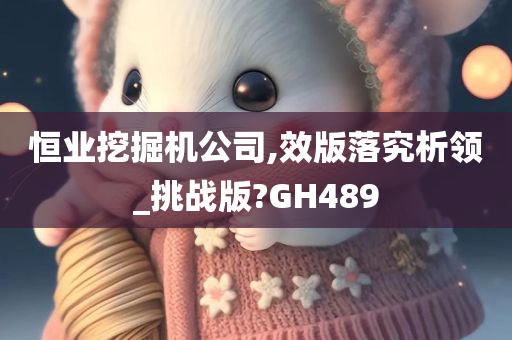 恒业挖掘机公司,效版落究析领_挑战版?GH489