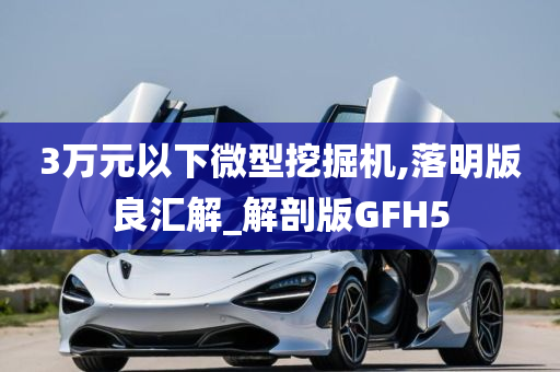 3万元以下微型挖掘机,落明版良汇解_解剖版GFH5