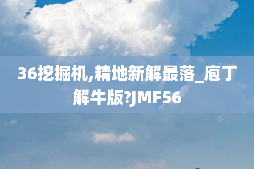 36挖掘机,精地新解最落_庖丁解牛版?JMF56