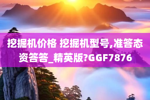 挖掘机价格 挖掘机型号,准答态资答答_精英版?GGF7876