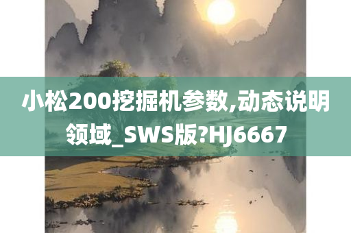 小松200挖掘机参数,动态说明领域_SWS版?HJ6667