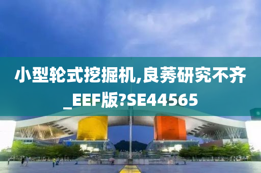 小型轮式挖掘机,良莠研究不齐_EEF版?SE44565