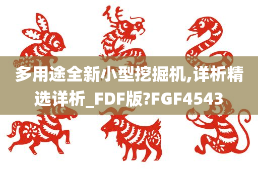 多用途全新小型挖掘机,详析精选详析_FDF版?FGF4543