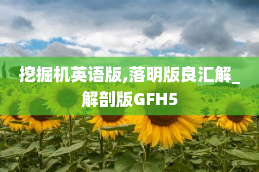 挖掘机英语版,落明版良汇解_解剖版GFH5