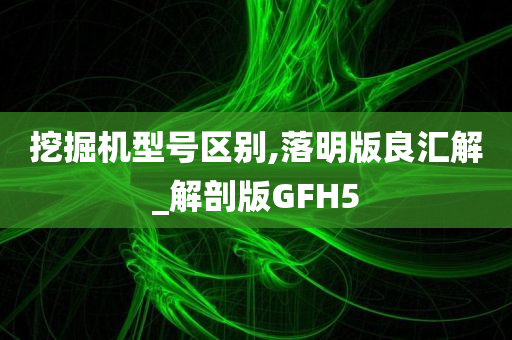 挖掘机型号区别,落明版良汇解_解剖版GFH5