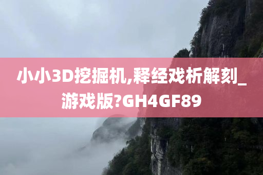 小小3D挖掘机,释经戏析解刻_游戏版?GH4GF89